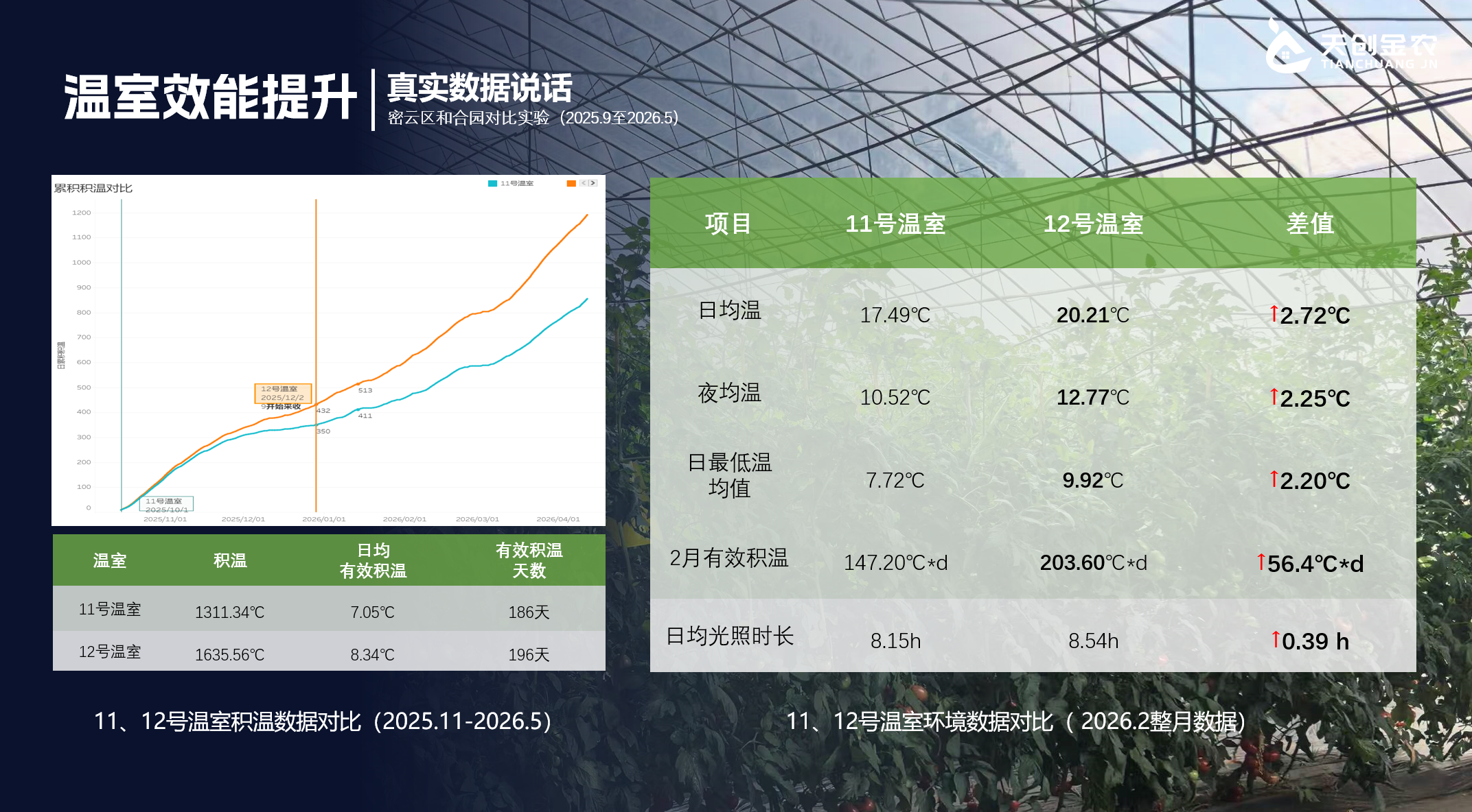 温室效能数据 – 日均温、夜均温、积温全面对比